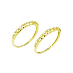 Aparador Vazado de Zirc�nias em Ouro 18 Kilates � 25344